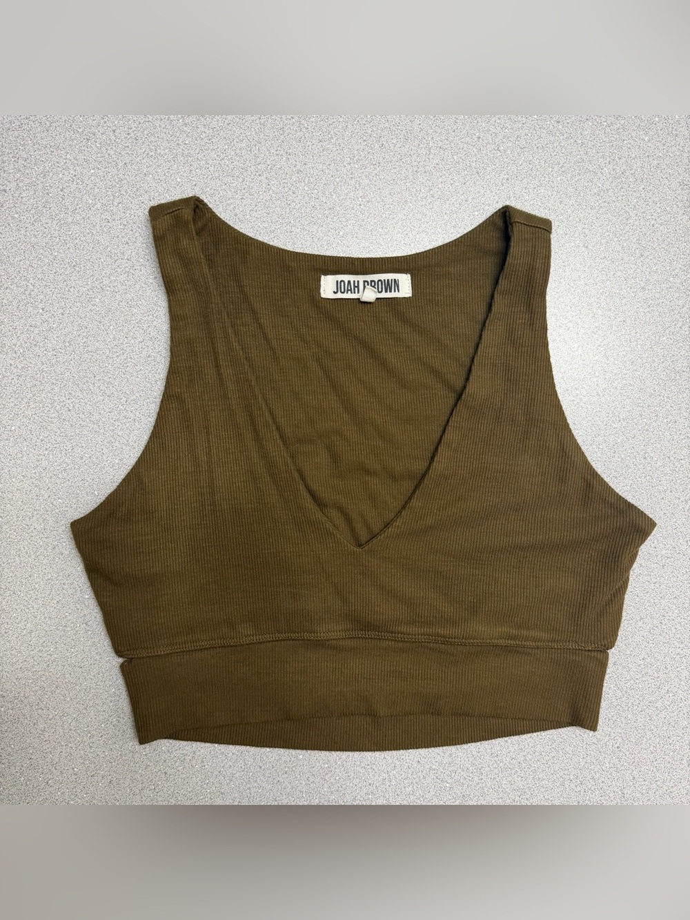 Joah Brown Crop V Neck Tank